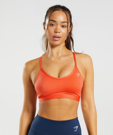 Women's Gymshark V Neck Sports Bra Orange | NZ 5JNSKF